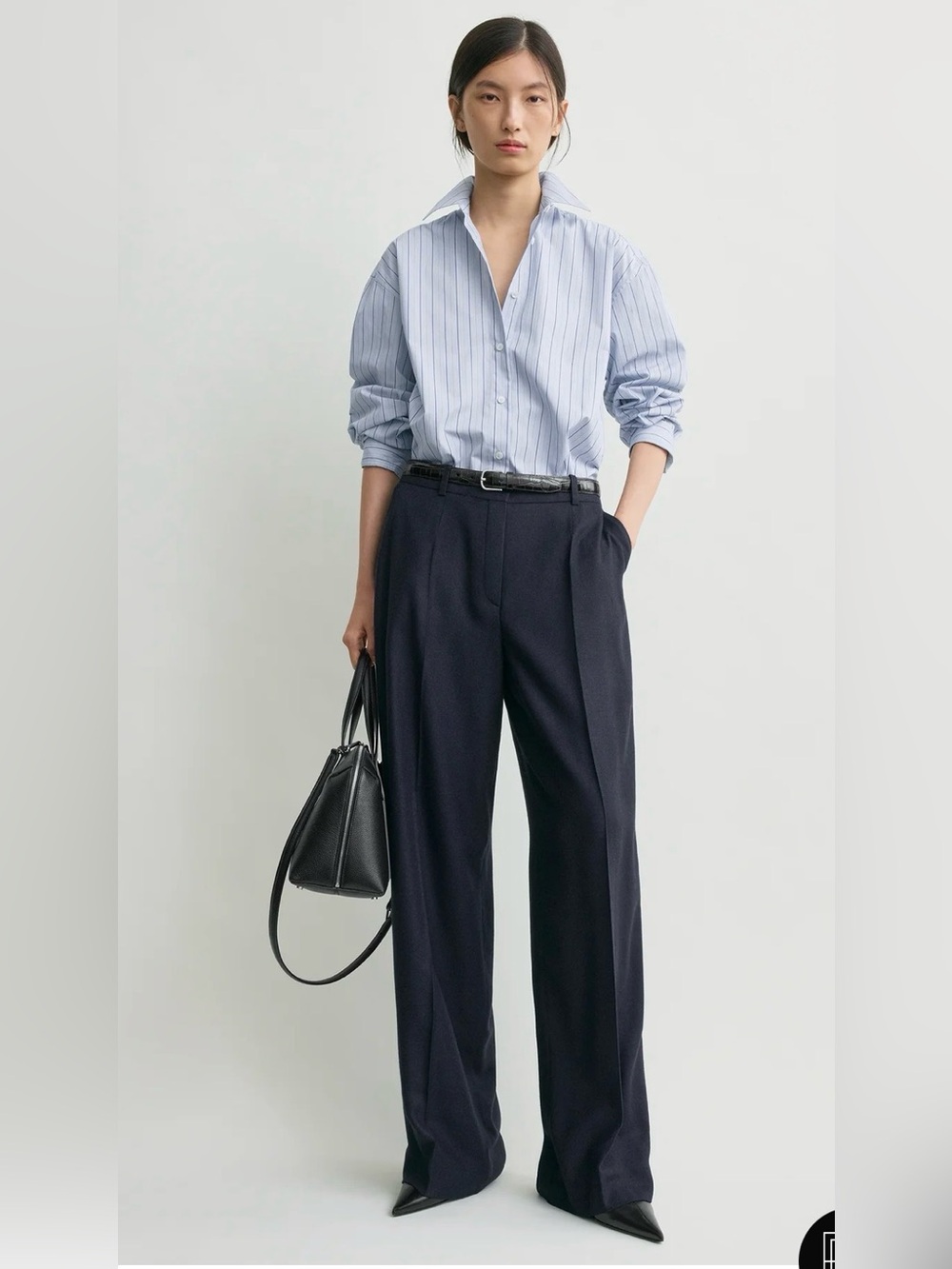 Toteme Wide flannel trousers navy NWT - Picture 2 of 13